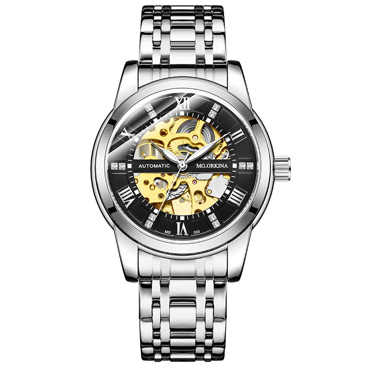 Orologio Automatico Skeleton – Design Oro/Acciaio